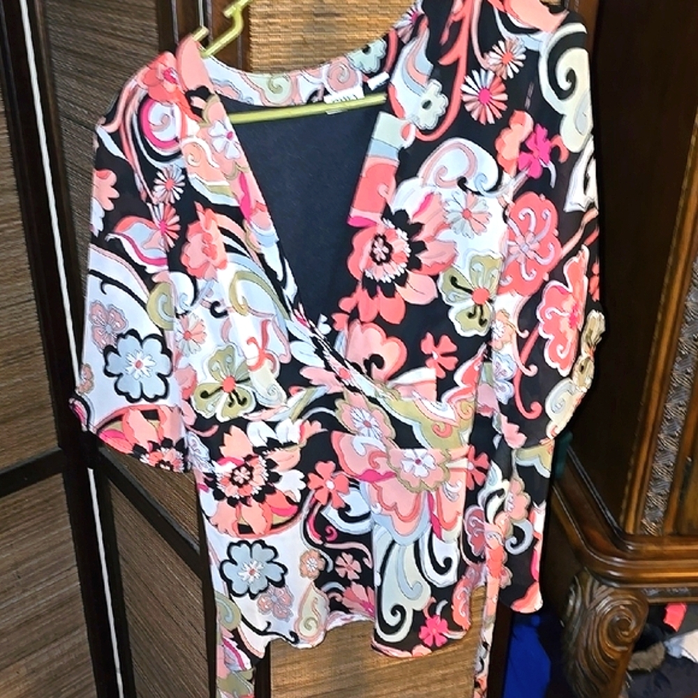 Floral Double Layer Top - Multicolor